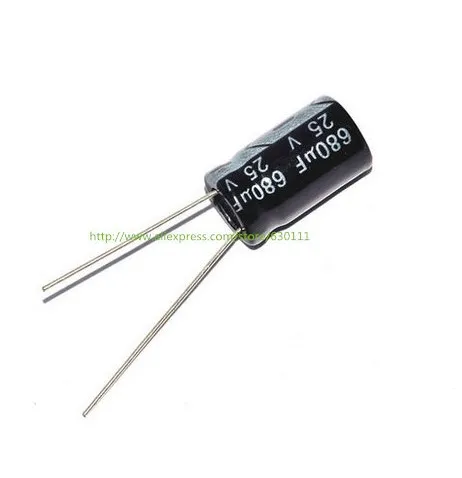 Бесплатная доставка 100 шт. 680 мкФ 25V 10*16mm 105C электролитический конденсатор с