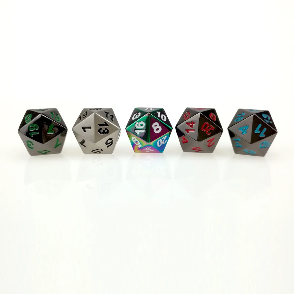 Rollooo 20 сторонних игральных костей один металл d20 Радуга