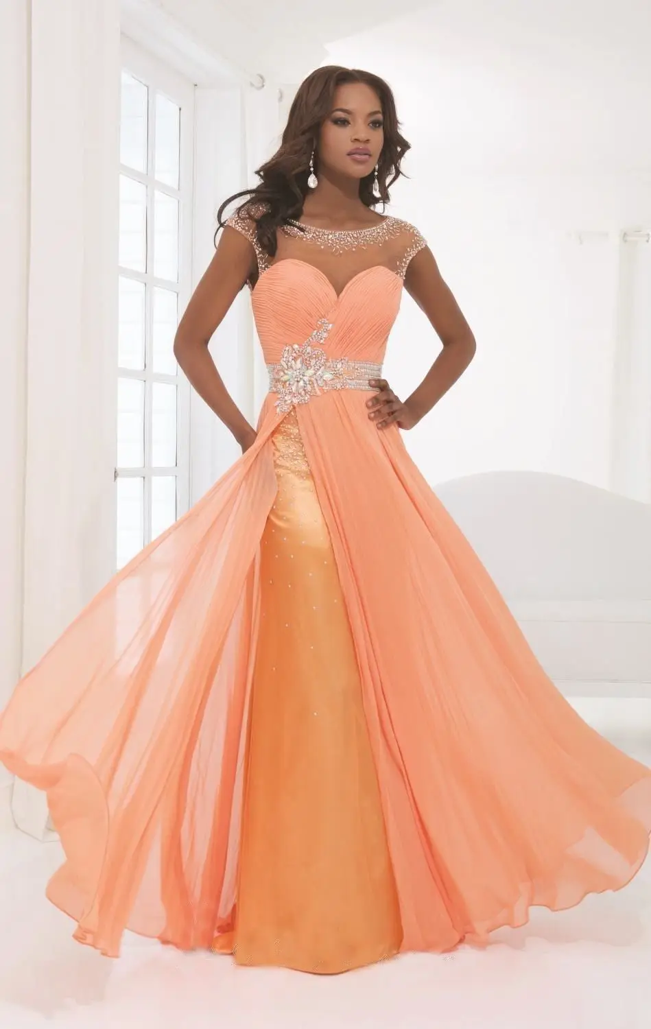 New 2014 Handmade Free Shipping Long Chiffon Evening Dress Custom All Size2-18+++ | Свадьбы и торжества