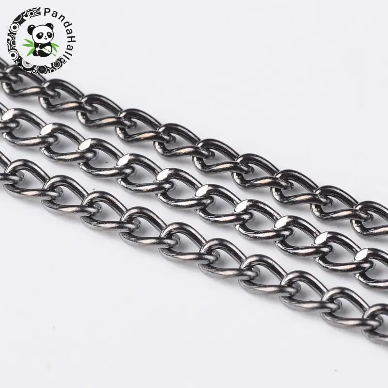 

Iron Twisted Chains, Unwelded, Come On Reel, Lead Free & Nickel Free, Gunmetal, 5x3x0.8mm, about 100m/roll