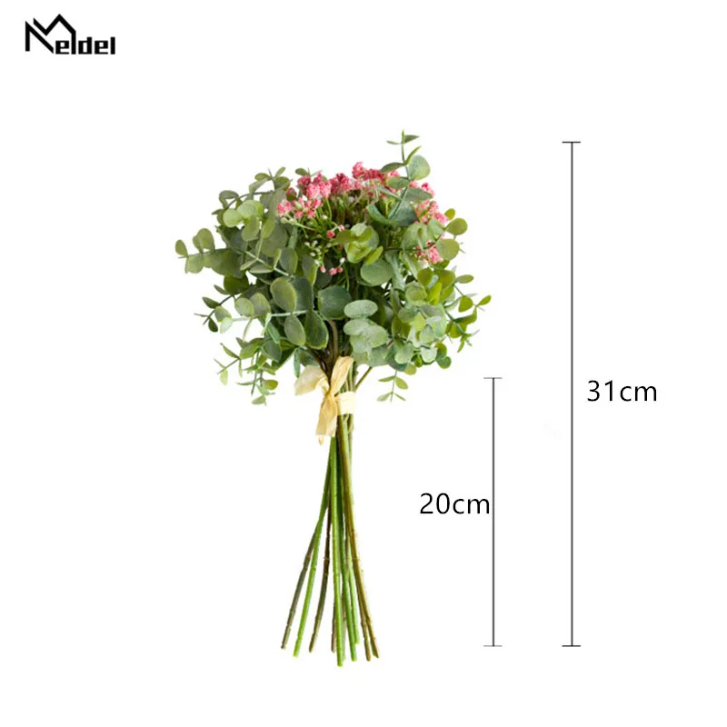 Meldel Wedding Bouquet Bridesmaid Babysbreath Bouquets Artificial White Bunch of Flowers DIY Home Party Office Decor | Свадьбы и