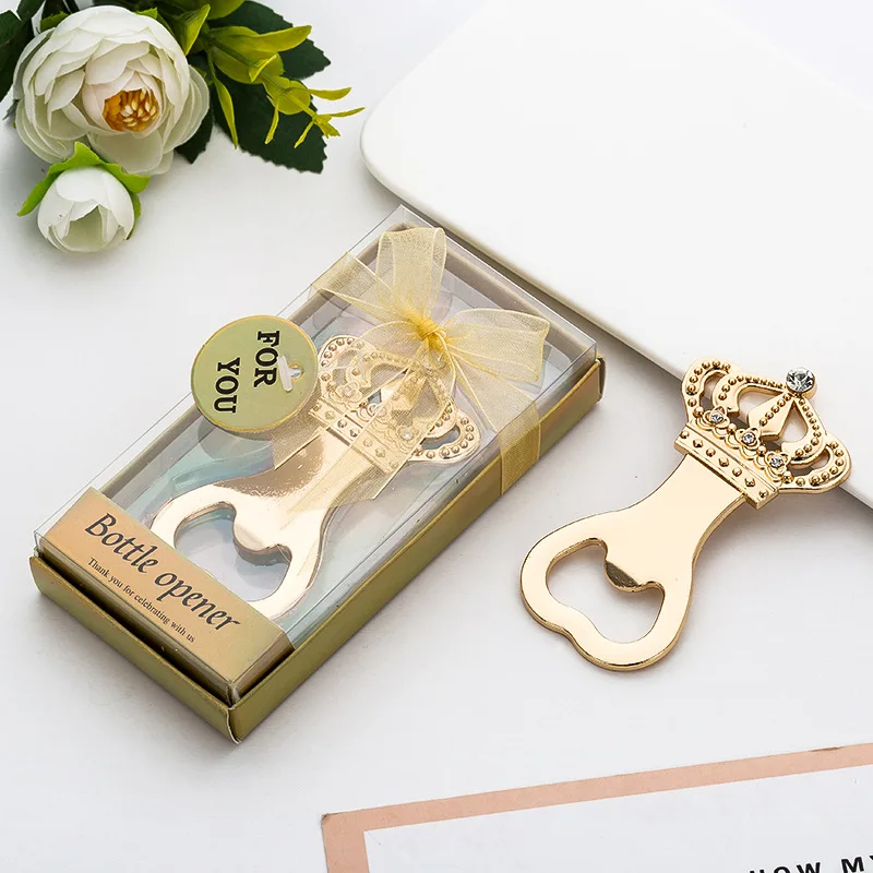 

50 pcs/lot Party Favors Wedding Souvenir Gifts Personalized Crown Bottle Opener Presents For Baby Shower Guest Giveaways