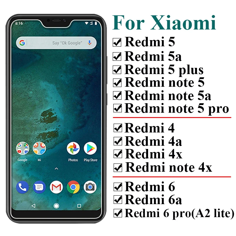 Защитное стекло на Ksiomi Redmi Note 4x закаленное для xiaomi redmi note 5 plus 5a a5 4a 4 6 6a pro защита