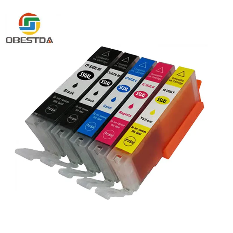 

Obestda Compatible 550 551 XL Ink Cartridge Replacement for Canon PGI-550XL PGI550 PGI 550 CLI551 for PIXMA IP7250 MG5450