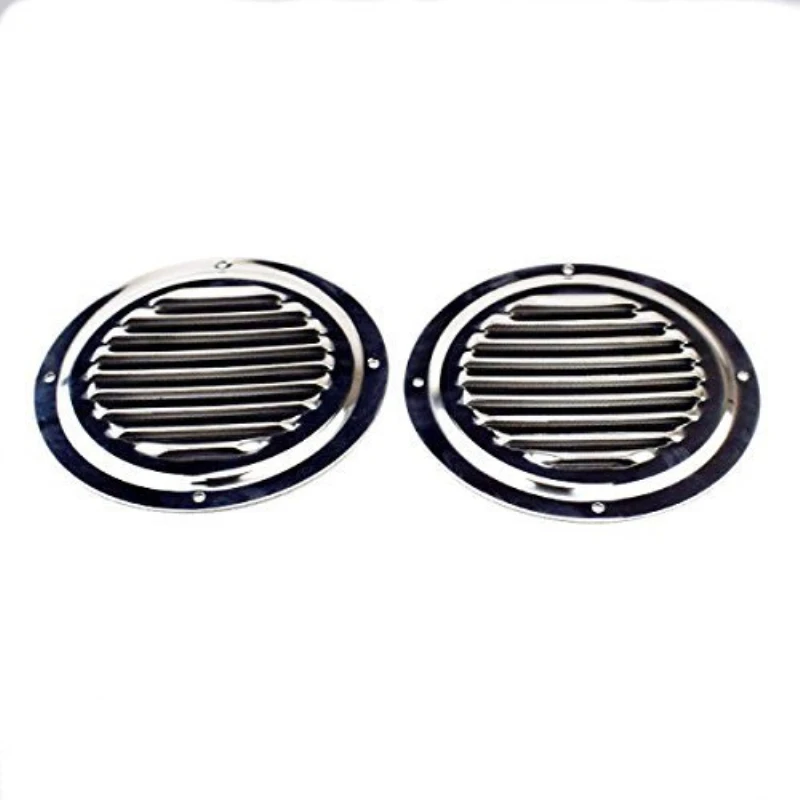 

2pcs 5" Round Louvre Air Vent stainles steel Ventilation Ventilator Grille Cover