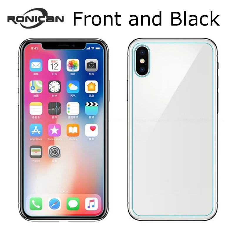 

2PCS Front + Back 9H Tempered Glass For iPhone 8 8Plus 5 5S SE 6 6S Plus Rear Screen Protector Films for iphone X 10 7 7Plus