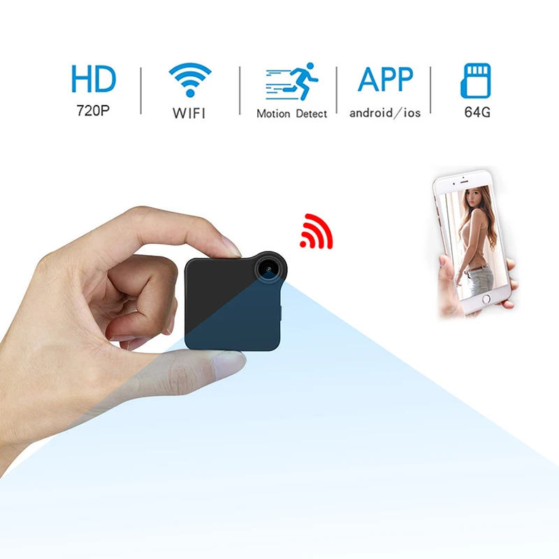 Мини-камера HD 720P WIFI P2P носимые IP-видеокамеры с датчиком движения микро-камера на