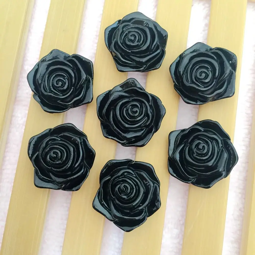 DIY 20 шт./лот 18 мм каучуковый маленький цветок розы с плоским основанием кабошон