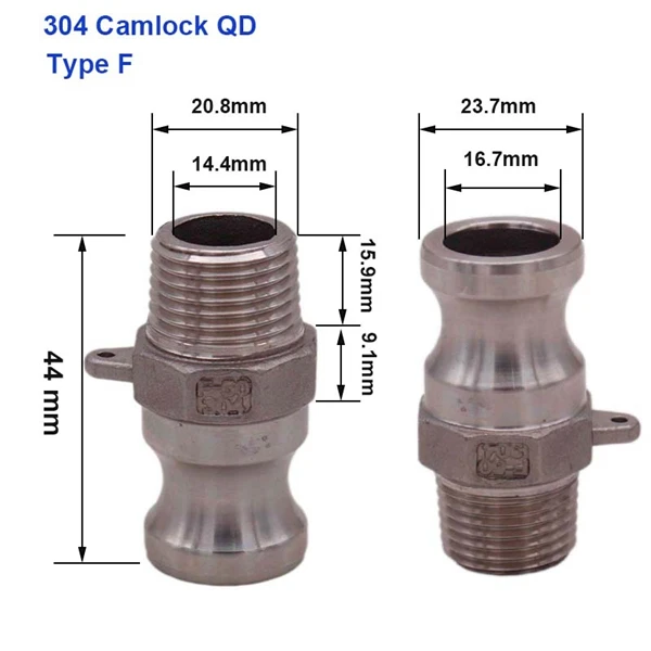 F 304 нержавеющая сталь 1/" Camlock Быстрый разъём Cam& Groove фитинг Homebrew пивной насос труба - Цвет: F