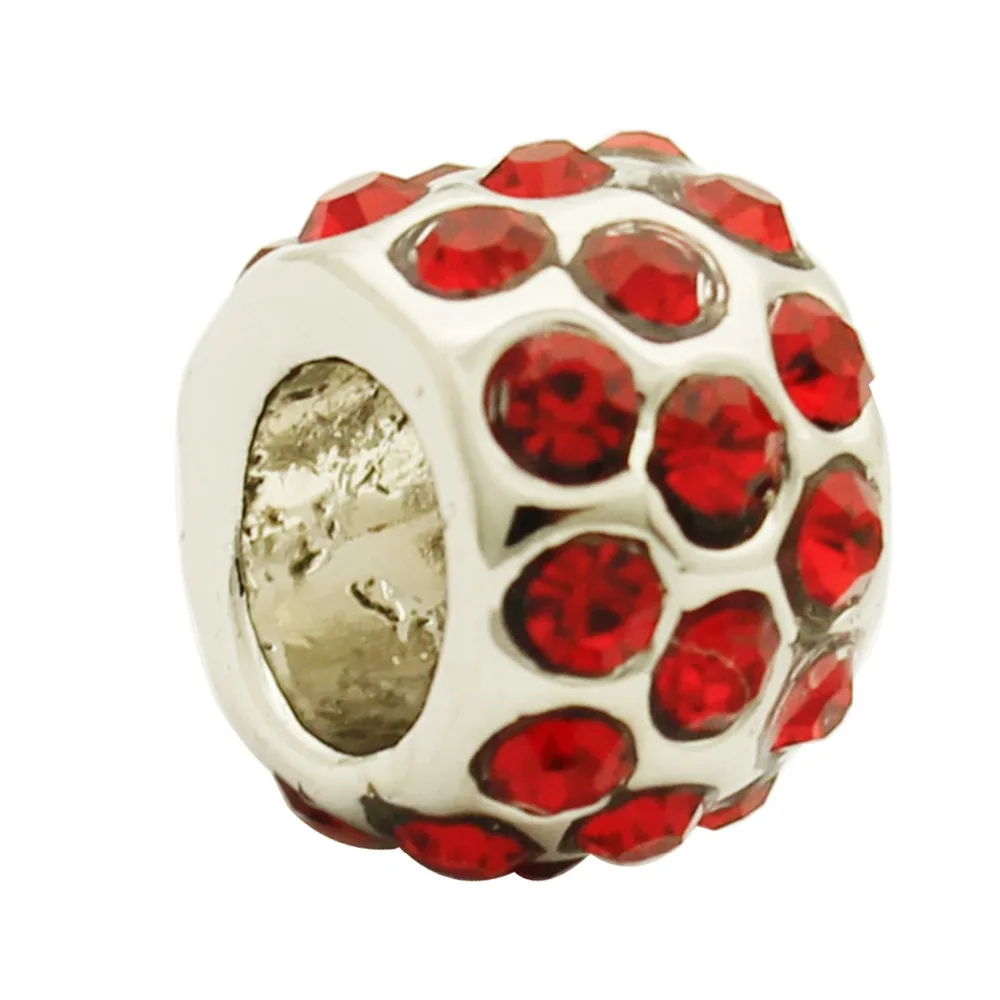 Слайд шарм Бесплатная доставка Любовь горячее сердце Красный Кристалл Шарм fit