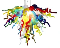 colorful led pendant lamp modern hand blown murano glass chandelier italian style european chandelier with led bulb