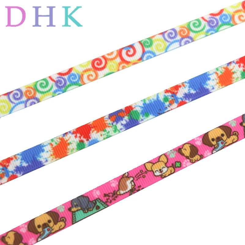 

DHK 3/8 ''5 ярдов dog краски вихревой печатная корсажная лента аксессуар hairbow головные уборы для художественного оформления ногтей, ручная работа...