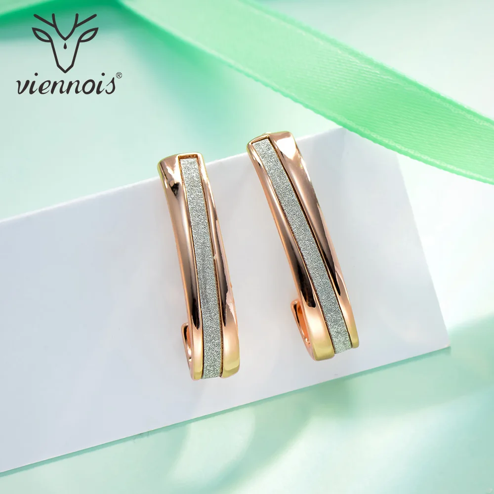 Viennois серьги-гвоздики для женщин серебряный и золотой цвет женские маленькие