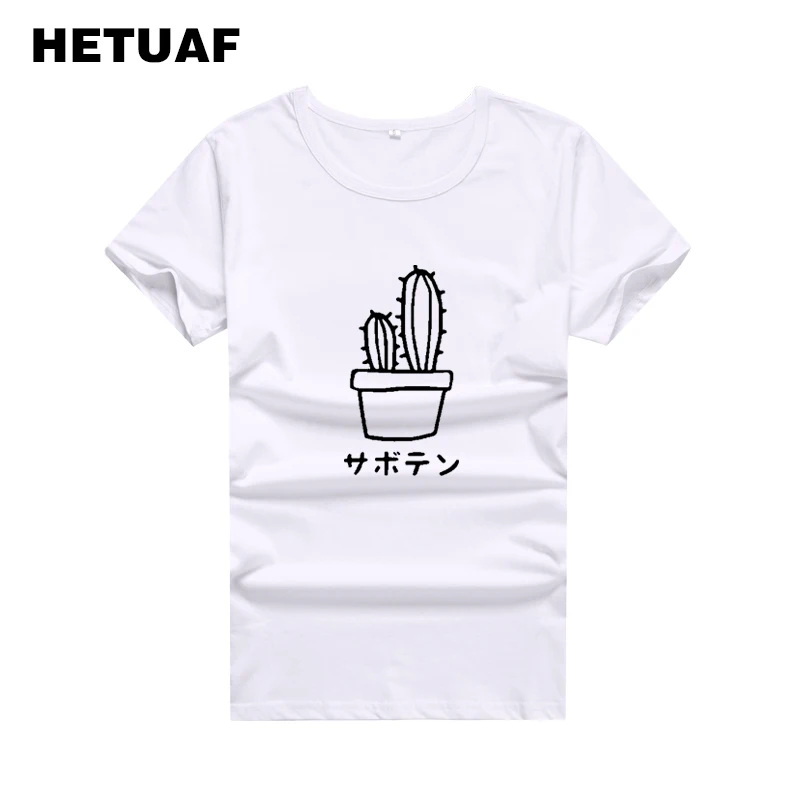 

HETUAF Cactus Japanese Graphic Tees Women Tops 2018 Fashion Harajuku Streetwear Tshirts Cotton Women Ulzzang Poleras Mujer