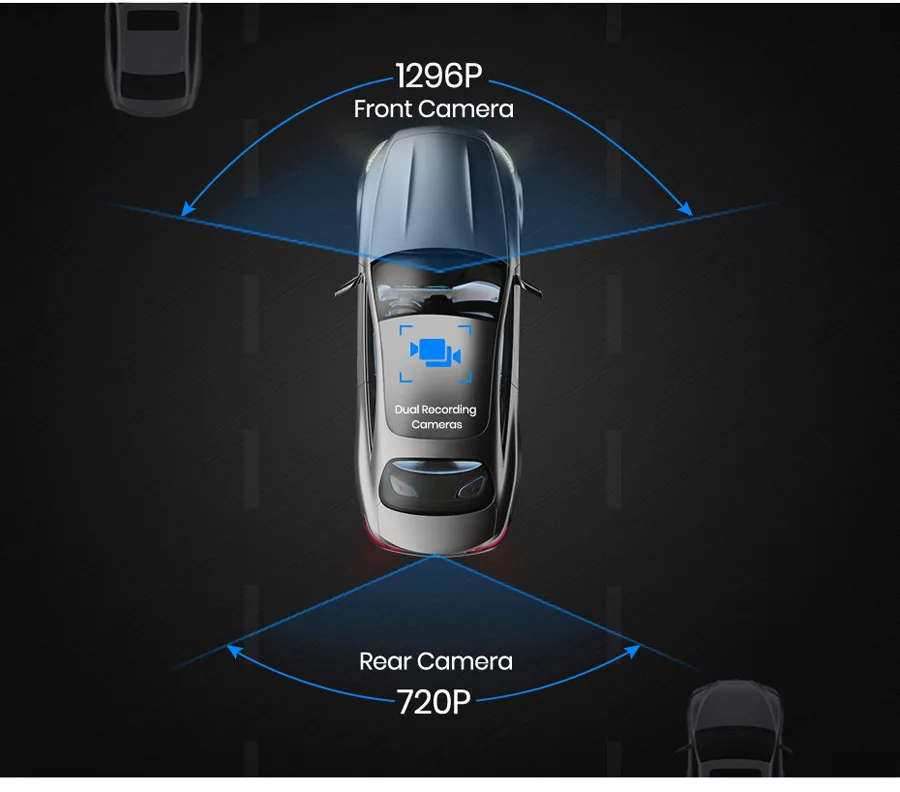 WHEXUNE WI-FI Full HD 1296P ADAS Видеорегистраторы для автомобилей Камера Двойной объектив 2," видео регистратор с ночным видением Автомобильный dvr рекордер Dash Cam