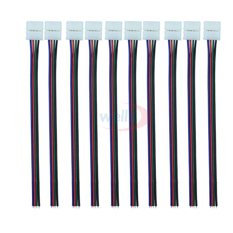 10 шт. 8 мм 2pin и 4pin одноголовочный Соединительный кабель для 5050 RGB светодиодный