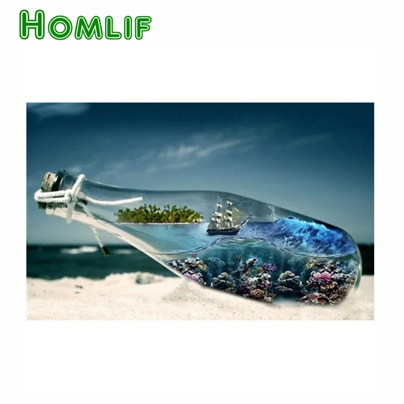 Алмазная живопись Бутылка моря картина с полными квадратными/круглыми стразами