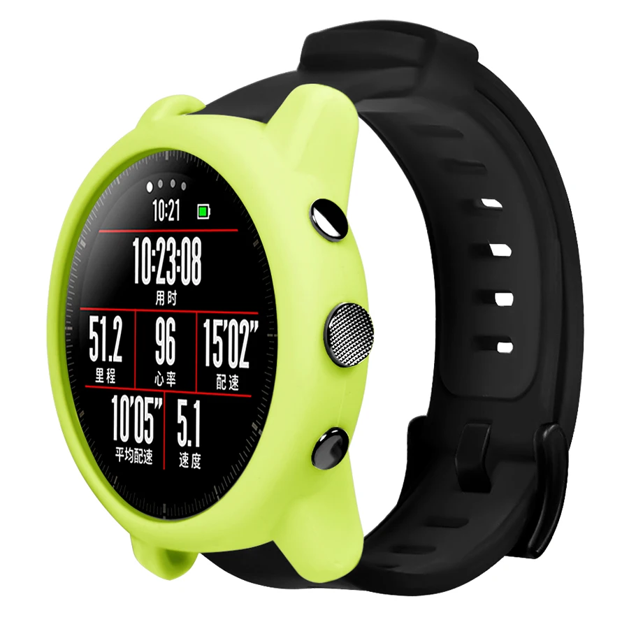 Защитный чехол для Xiaomi Huami Amazfit 2/2S Stratos с полной рамкой мягкий силиконовый