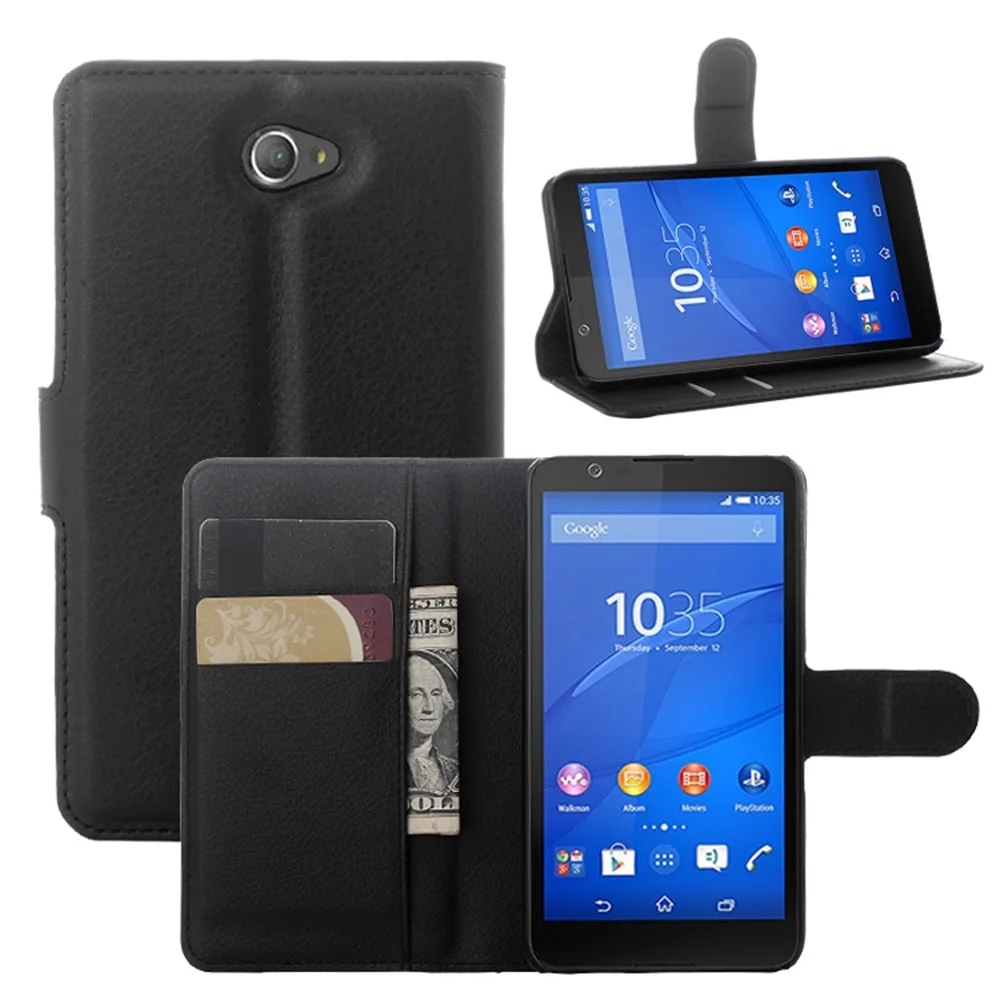 Чехол Cyboris для Sony Xperia E4 E2104 E2105 E2114 E2115 E2124 чехол с откидной крышкой из зернистой кожи