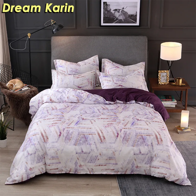 Dream Karin Modern Quilt Cover Sets Adult Soft Bedding Set Duvet Covers Geometric Size Single Double Full Queen King | Дом и сад