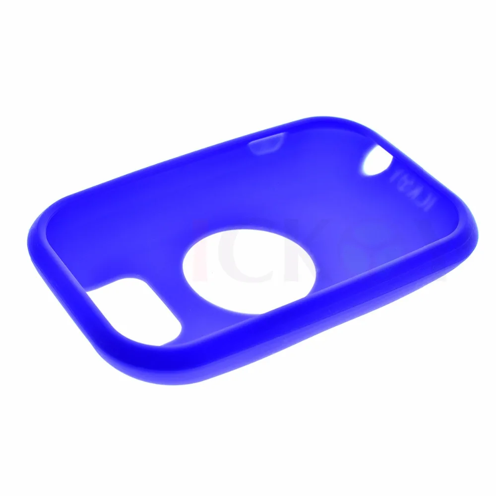 Силиконовый резиновый защитный синий чехол + Защитная пленка для ЖК экрана Polar V650