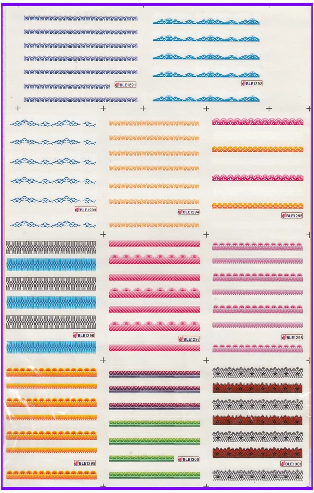 

11 PACK/ LOT WATER DECAL NAIL ART NAIL STICKER FLOWER FRENCH SMILE LACE WAVE LINE BLE1291-1301