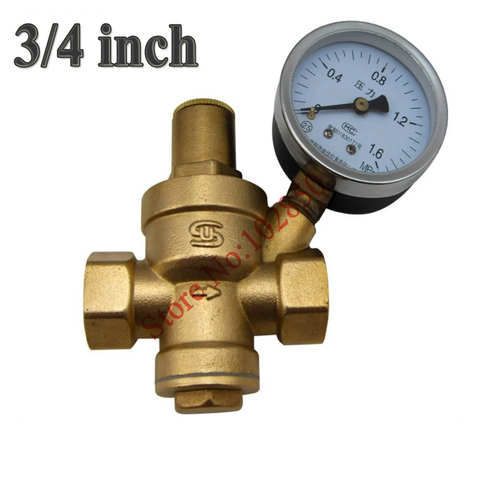 Латунный редуктор давления 3/4 дюйма с манометром латунный H59 длительный срок
