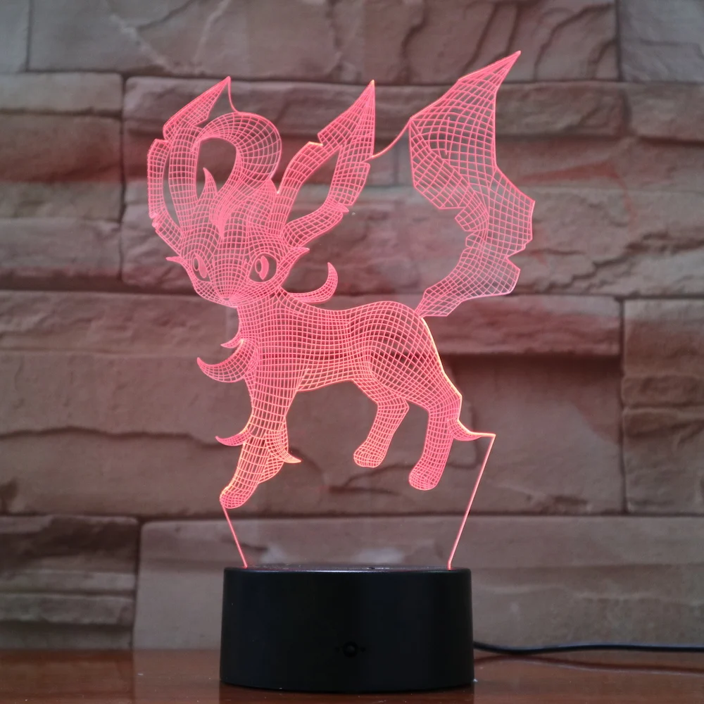 Pokemon Go Leafeon рисунок детский ночник светодиодный сенсорный Сенсор Цвет изменение декоративный свет Подарочная Настольная лампа для Спальня Leafeon