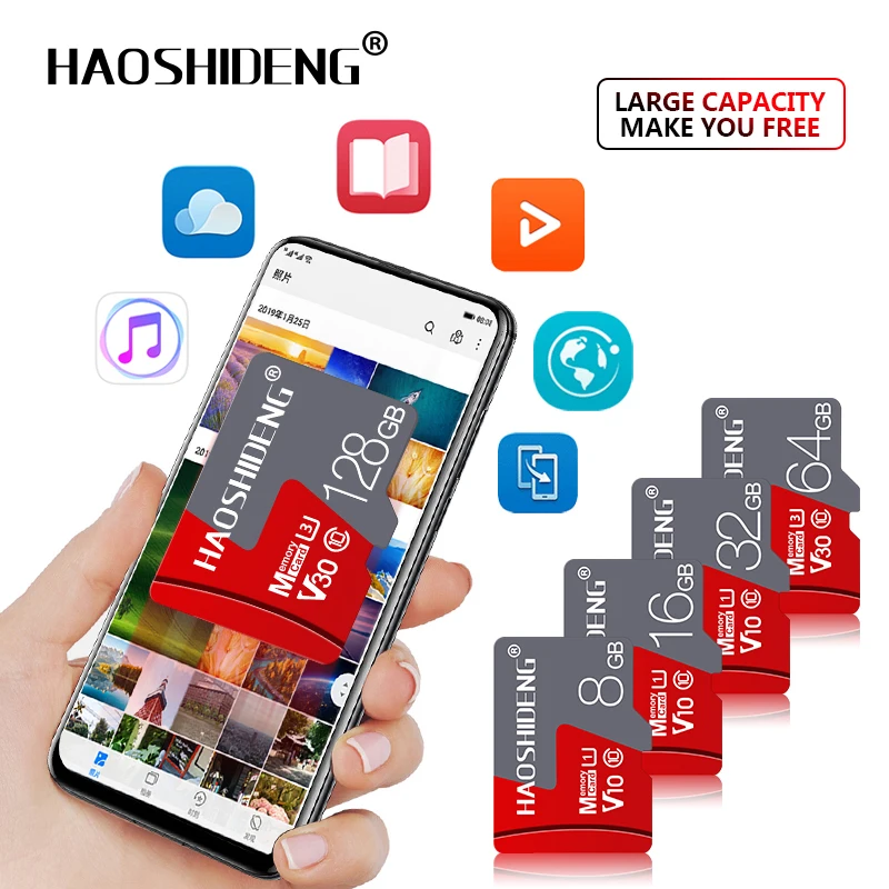 Высококачественная карта памяти Micro SD, 32 ГБ, 64 ГБ, 128 ГБ, 256 ГБ, Micro SD карты, флеш-накопитель 8 ГБ, 16 ГБ, C10, TF, транс флэш-карта Mini SD