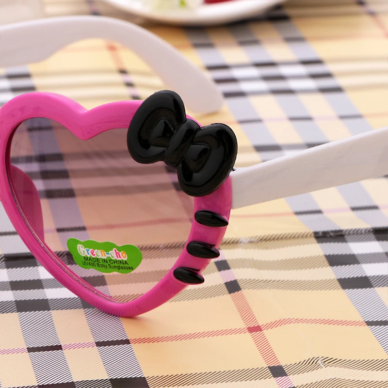 Очень милые детские солнечные очки с бантом солнцезащитные в форме сердца для девочек Gafas Ninas Oculos De Sol