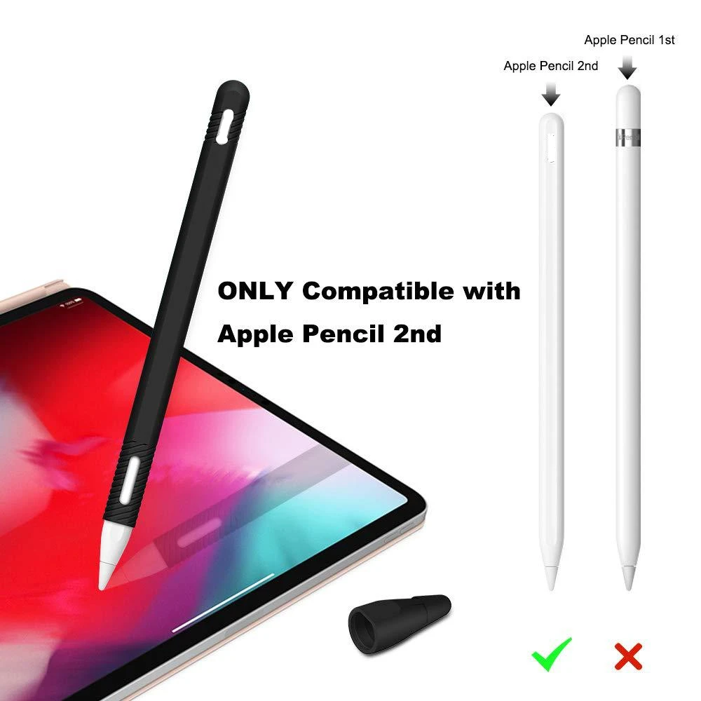Мягкий силиконовый чехол для Apple Pencil 2-го поколения Чехол для iPad Pro карандаш 2 Набор колпачков держатель планшет ручка-стилус чехол