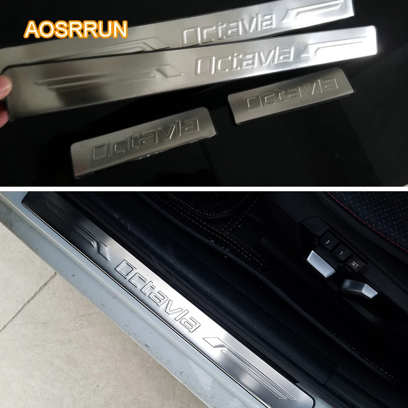 Автомобильная Накладка на порог AOSRRUN автомобильные аксессуары для Skoda Octavia A5 A7 2007