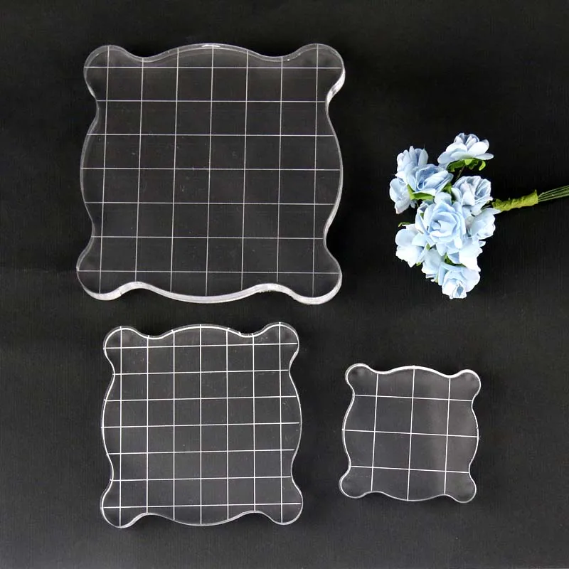 

Lined stamp block transparency Acrylic pad for DIY Scrapbooking Clear stamps DIY scrapbook photo album Decorative card making