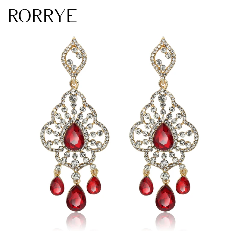 Мода Большое Заявление Серьги Для Женщин Роскошные Rhinestone Цветок Кисточкой