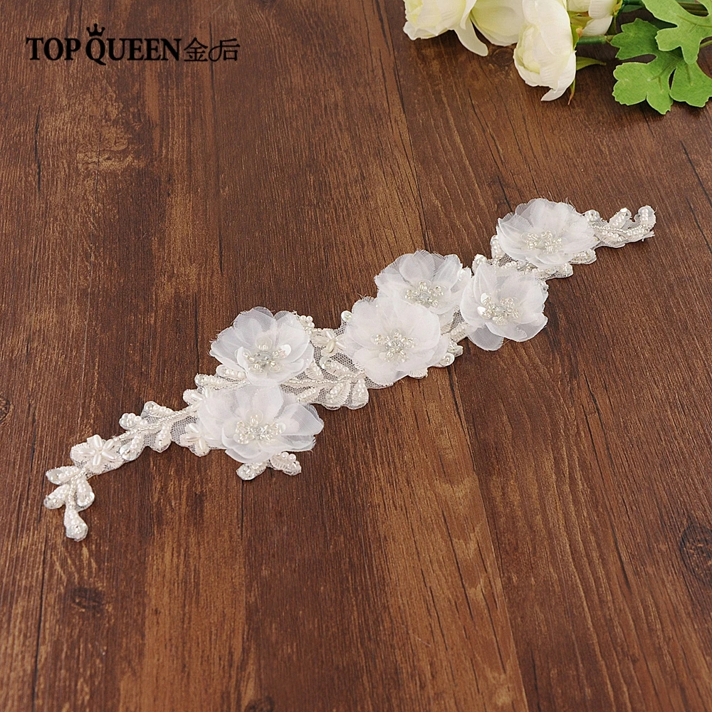 TOPQUEEN S249-a свадебные вечерние платья с аппликацией ручной работы с цветами и бисером Быстрая