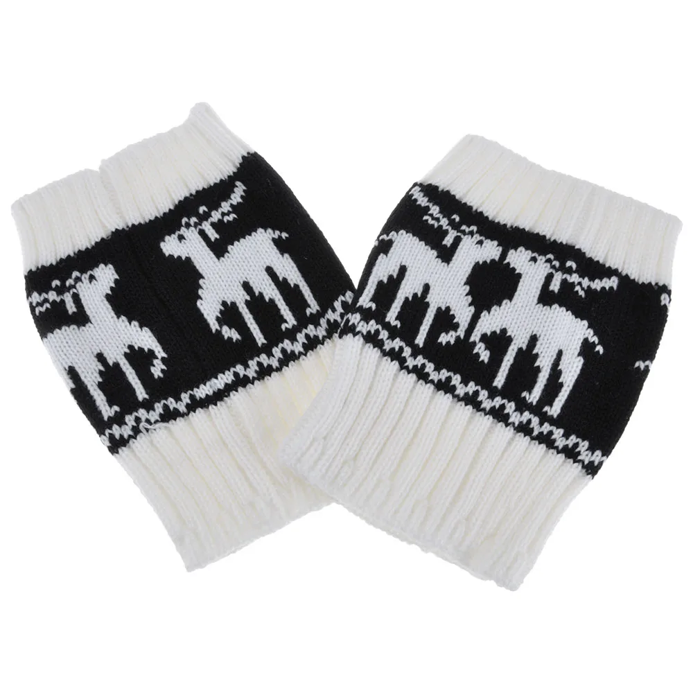 Женские Модные рождественские гетры с изображением оленя вязаные короткие