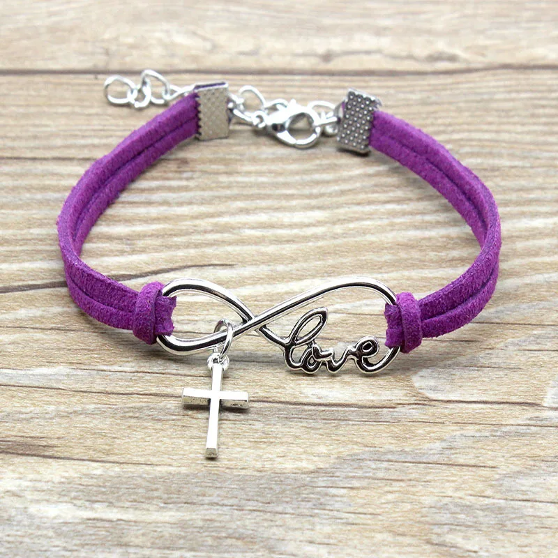 Браслет в стиле античного серебра 2019 с крестиком Infinity и символом любви