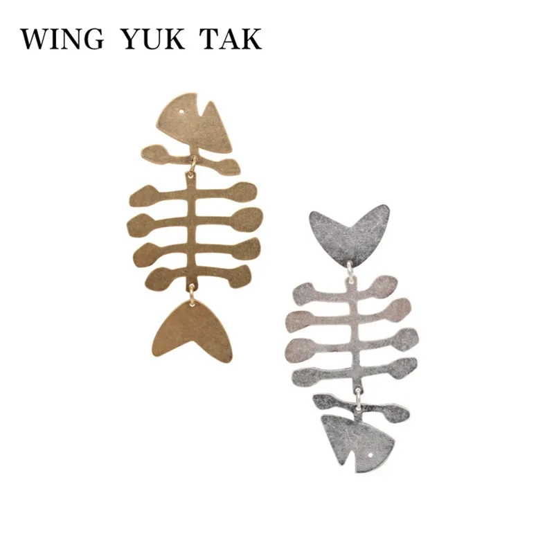 Женские винтажные металлические серьги wing yuk tak золотистые/Серебристые