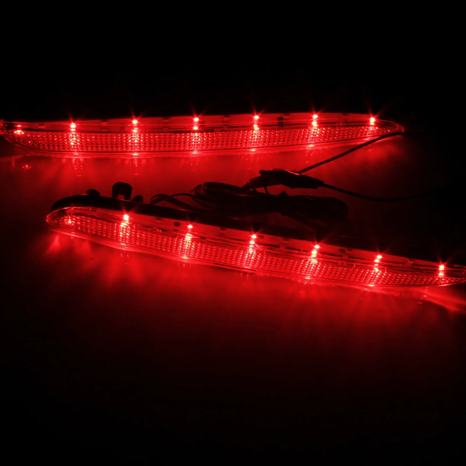ANGRONG 2X LED задний бампер отражатель стоп лампы с прозрачной крышкой красный для