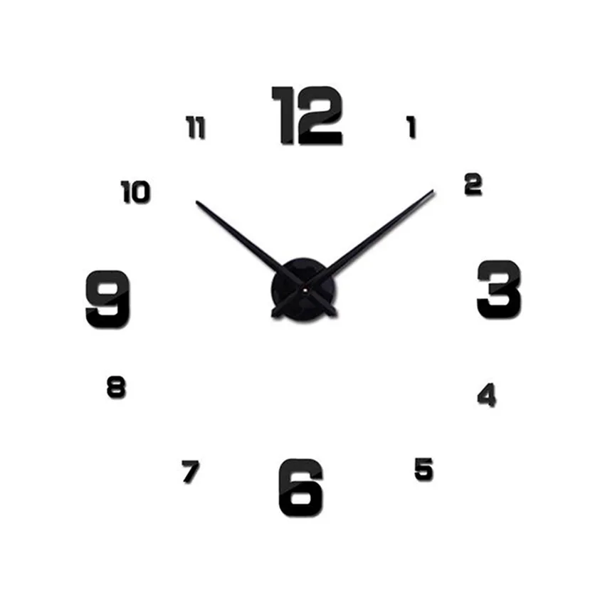 3D настенные наклейки креативные акриловые часы для гостиной Horloge DIY зеркальные