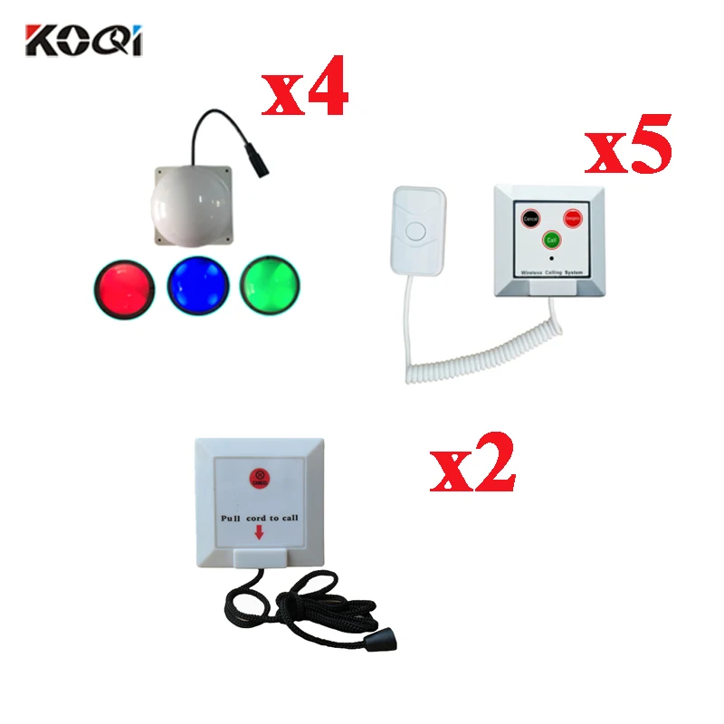 Wireless Nurse Calling Pager System With 4 K-3L Light 5 K-W3-H Button 2 K-W1-P Push Button