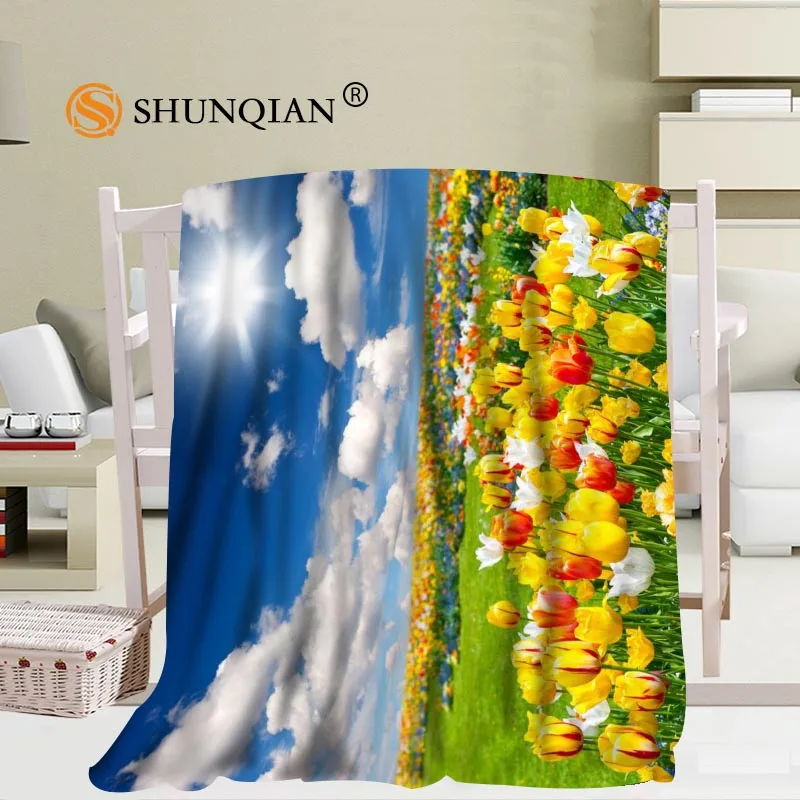 Preço Personalizado Tulipas Cobertor Sofá De Escritório Cobertor Cobertor Macio Portátil Cama Avião Viagem Adulto Casa Cobertor