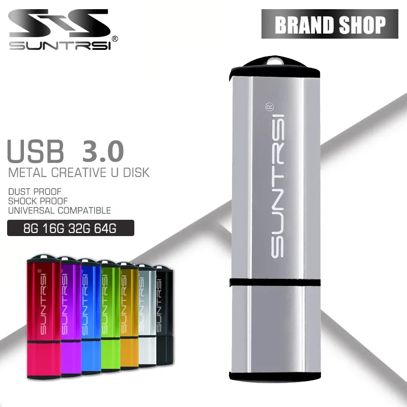 Suntrsi USB Flash Drive 64 ГБ Реальная Емкость Pen Memory stick 32 16 8 Pendrive Stick 3.0 Флэш-Карты Бесплатно