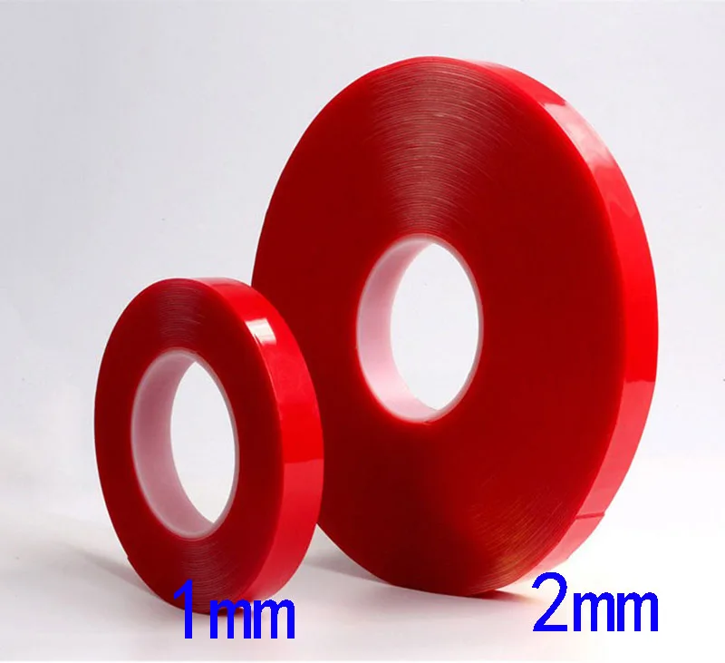 3M red double-sided tape high-strength acrylic gel transparent seamless sticker 2mm thickness 5 meters long