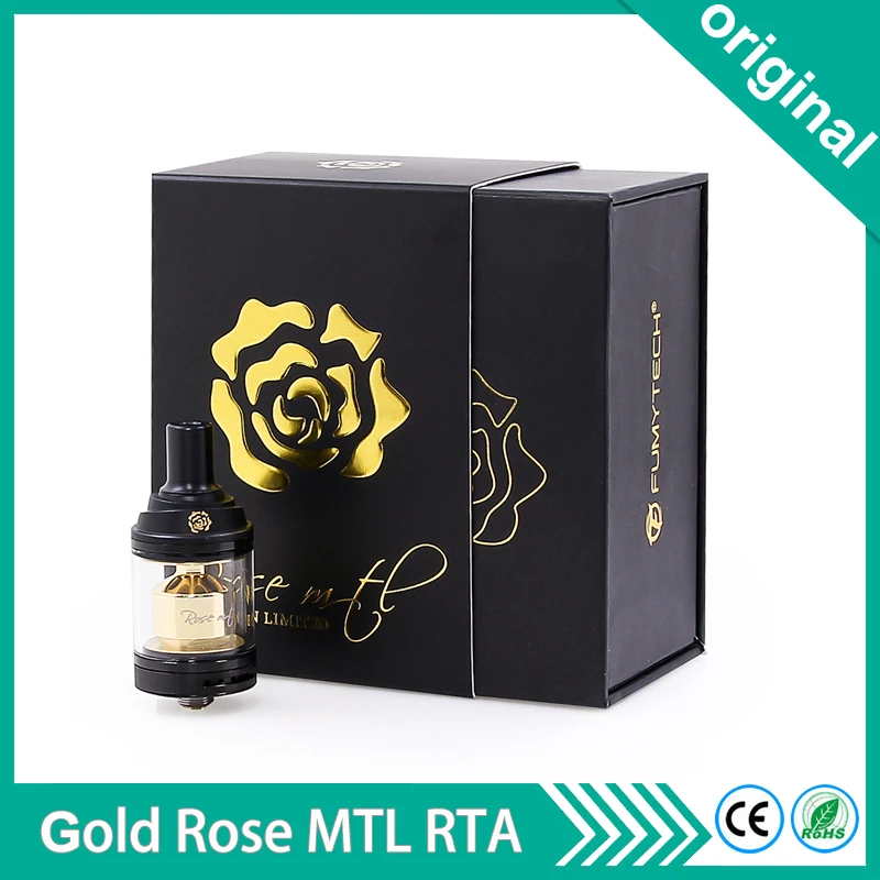 Аутентичный Fumytech rose MTL RTA tank GOLD EDITION многоразовый распылитель 3 5 мл 24 мм POM