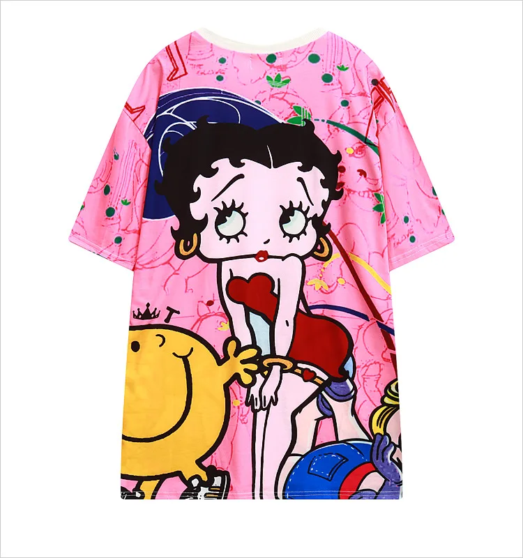 Western cartoon princess print women summer tees fashion girls long t-shirts casual ladies tops wholesale free ship | Женская одежда