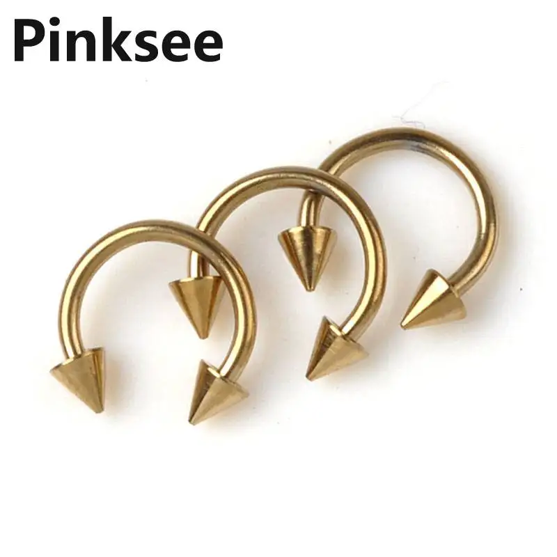 50pcs Lots U Shape Labret Lip Tongue Rings Piercing Gold Titanium Pierce fake nose rings Unisex Fashion Body Jewelry | Украшения и