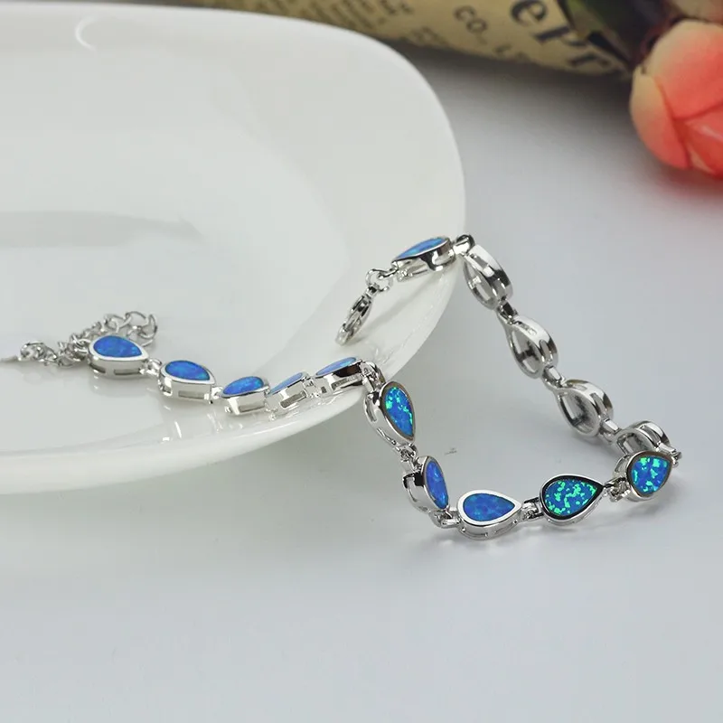 Браслеты SZ0041 с голубым опалом в форме капли воды для женщин|bracelets for|opal braceletbracelets for