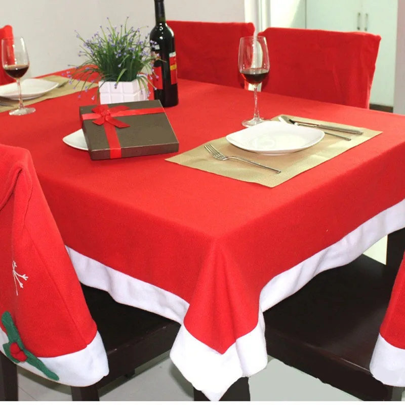 

132*178CM Christmas Party Time Red Disposable Tablecloths Christmas House Dining Table DIY Clothes Table Decoration