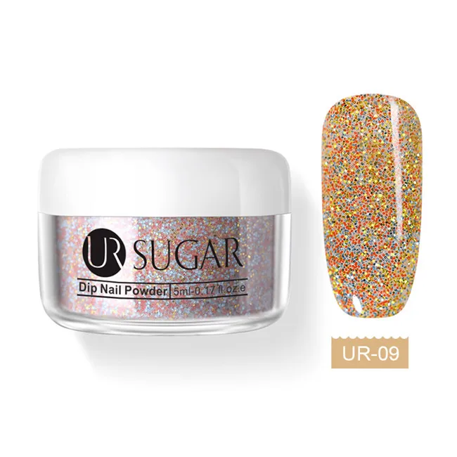 color 9 Ur Sugar погружение голографическая пудра Пыль Дизайн ногтей украшения без лампы вылечивается 5 мл все для маникюра ногти Dip блеск порошок - Цвет: color 9